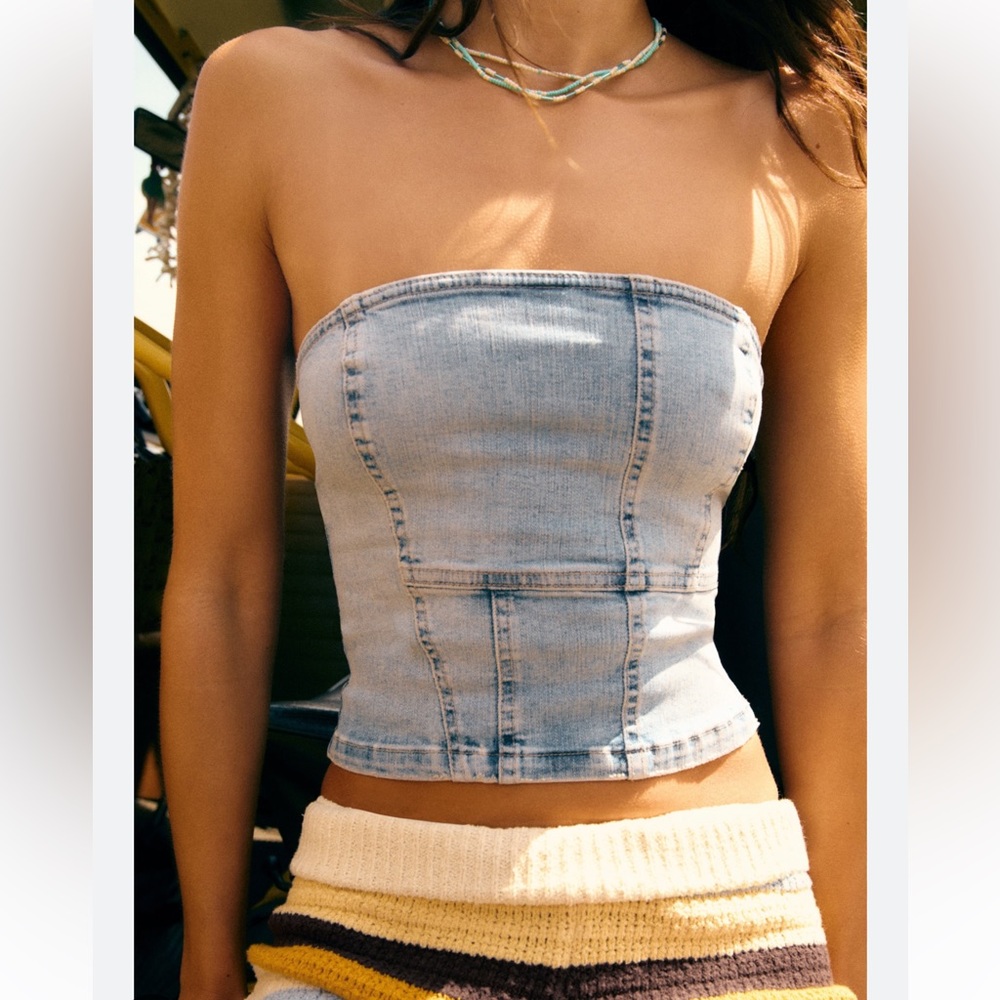Zara - denim tube top size small
